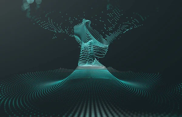 技术概念模式和大数据结构的壁纸 网络和源代码 3D示例 科学和云计算机的背景摘要 — 图库照片