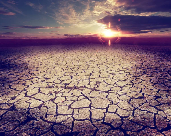 Dramatic Landscape Ecology Warming Environment Desert Storm Dry Soil Stock Image