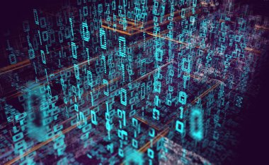 Teknoloji, bilim ve bulut bilgisayarın soyut arka planı.3d