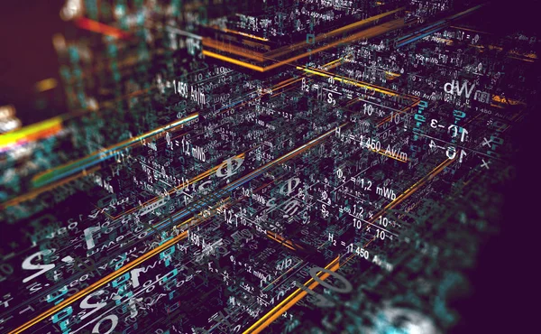 Abstrakter Hintergrund von Technologie, Wissenschaft und Cloud-Computer.3d — Stockfoto