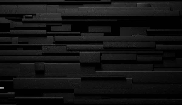 Abstract black and dark background of marble wall or bricks. — Stock Photo, Image