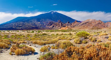 Volcano Teide with Llano de Ucanca.Desert panorama