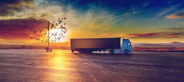 Concepto de camión, camión y transporte — Foto de Stock