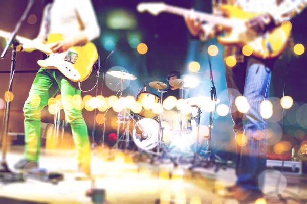 Live music and rock band on stage — Stock Photo, Image