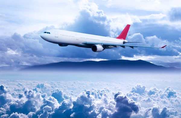 Concept of traveling by plane. Stock Photo