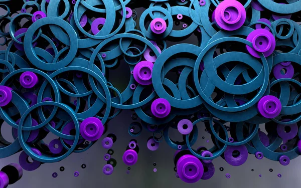 Abstrakcyjny projekt pętli i pierścieni. ilustracja 3D — Zdjęcie stockowe