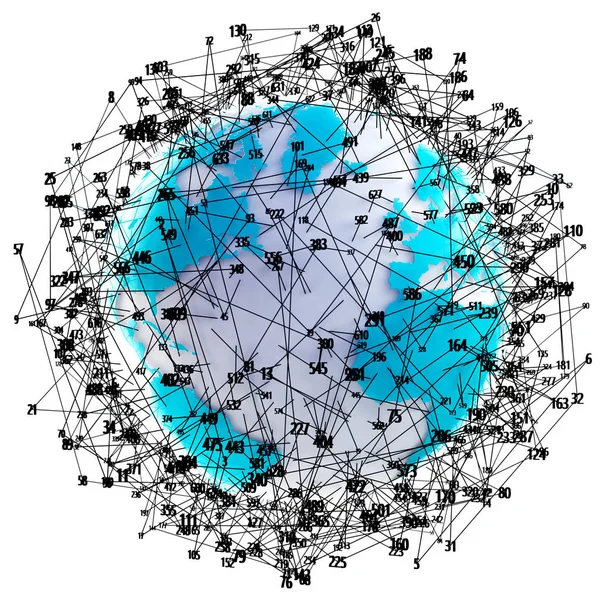 Mapa mundial y herramientas informáticas para la ciberseguridad . —  Fotos de Stock