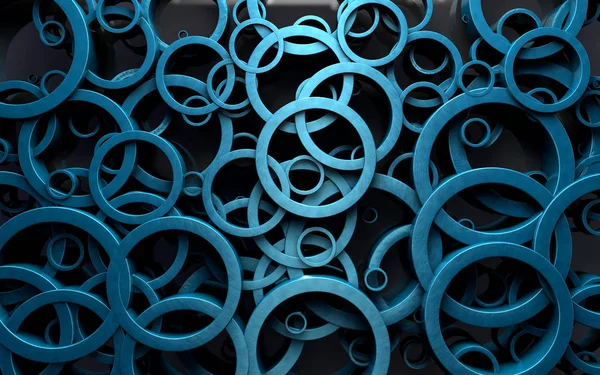 ループとリングの抽象的なデザイン.3dイラスト — ストック写真