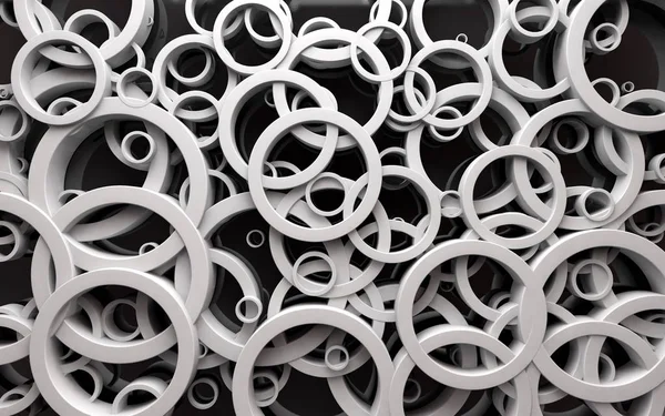 Diseño abstracto de bucles y anillos. Ilustración 3d — Foto de Stock