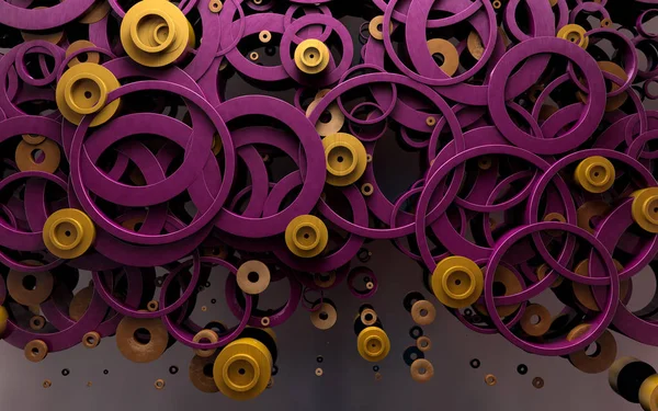 Abstract design of loops and rings.3d illustration — Stock Photo, Image