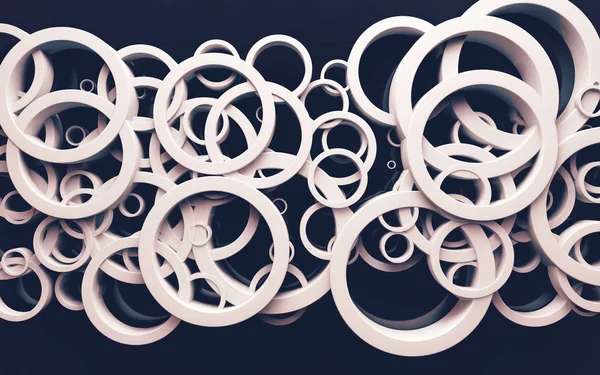 Αφηρημένο σχεδιασμός βρόχους και δαχτυλιδιών. εικονογράφηση 3D — Φωτογραφία Αρχείου