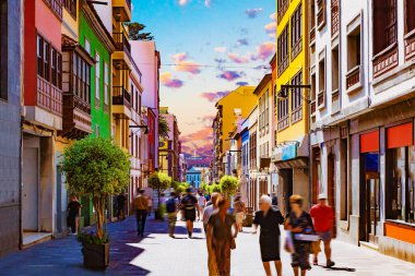 Kanarya Adaları. Tenerife, La laguna Köyü. Kanarya 'da seyahat ve turizm..