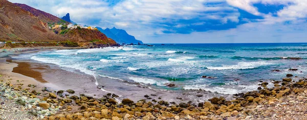 Taganana Santa Cruz Tenerife Almciga Strand Landskap Kanarieöarna Hav Och — Stockfoto