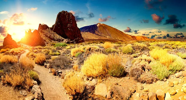 Natura Paesaggio Vulcanico Punto Riferimento Spagna Teide Vulcano Nelle Isole — Foto Stock