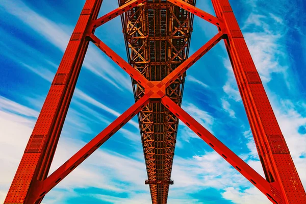 Ponte Metálica Close Fundo Abstrato Características Arquitetônicas Abstratas — Fotografia de Stock
