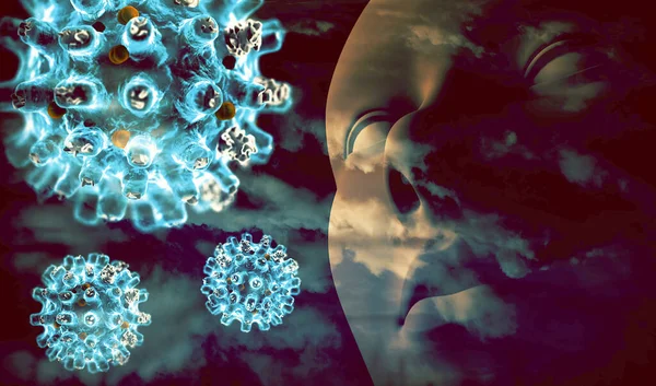 Иллюстрация Инфекционных Вирусов Бактерий Coronavirus Covid — стоковое фото