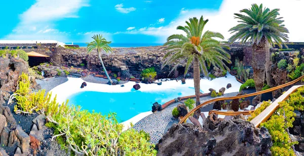 Outer Jameos Del Água Pool Lanzarote Ilhas Canárias Espanha Lanzarote — Fotografia de Stock