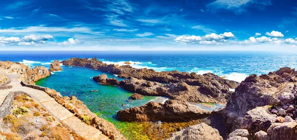 Φύση Γραφικό Θαλασσογραφία Στο Canary Island Ταξιδιωτικές Περιπέτειες Τοπίο Τενερίφη — Φωτογραφία Αρχείου