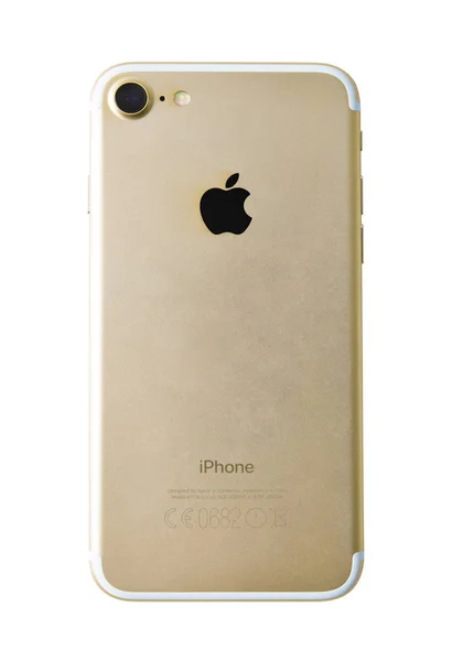 Chlumcany Czech Republic December 2017 Apple Iphone Gold Color Isolated — Stock Photo, Image