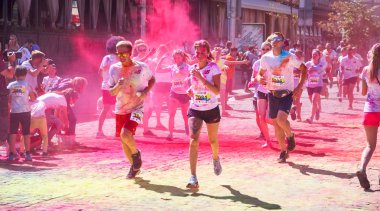 Ukrayna, Kiev, 10 Haziran 2018 Kyiv Renk Koşusu 'nun beşinci yıldönümüydü..