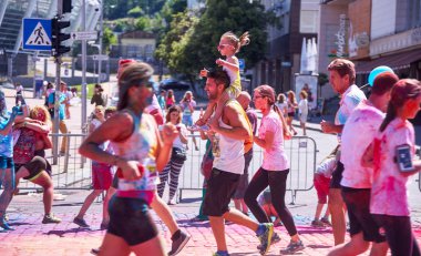 Ukrayna, Kiev, 10 Haziran 2018 Kyiv Renk Koşusu 'nun beşinci yıldönümüydü..