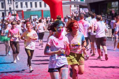 Ukrayna, Kiev, 10 Haziran 2018 Kyiv Renk Koşusu 'nun beşinci yıldönümüydü..