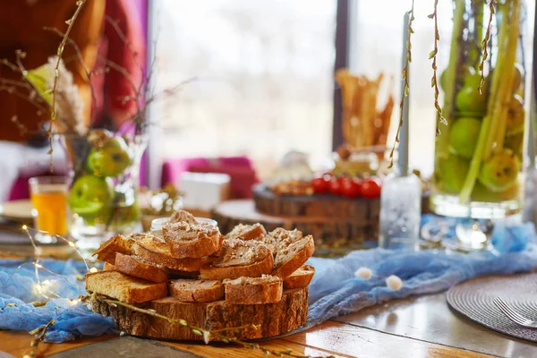 Serowy brunch, ser niebieski, przysmaki — Zdjęcie stockowe