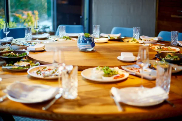 Gastronomisch Diner Een Prachtig Restaurant Dure Gerechten — Stockfoto