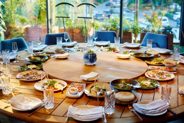 Gastronomisch Diner Een Prachtig Restaurant Dure Gerechten — Stockfoto