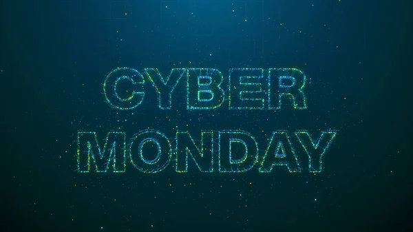Cyber Monday Text Made Coloured Particles Render — Stock Photo, Image