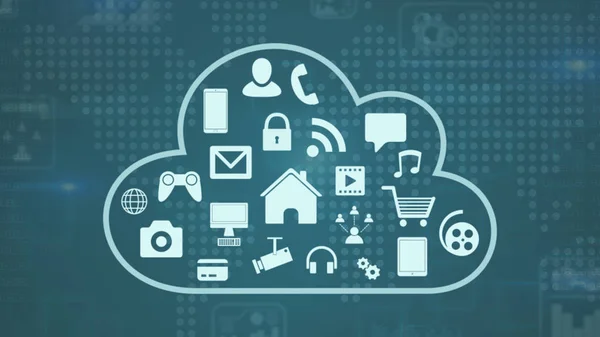 Stylized Cloud App Icons Concept New Technology Iot Web Smart — Stock Photo, Image