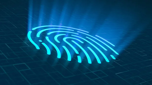 Futuristic Fingerprint Scanner Concept Login Security Render — Stock Photo, Image