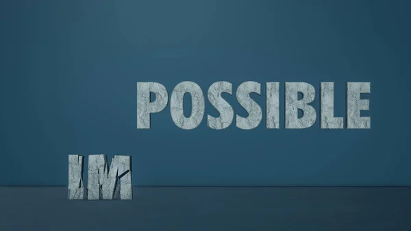 Impossível Possível Quebra Das Duas Primeiras Letras Conceito Oportunidade Possibilidade — Fotografia de Stock