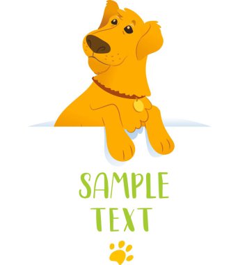 Beyaz arka plan üzerinde izole köpek ile Afiş