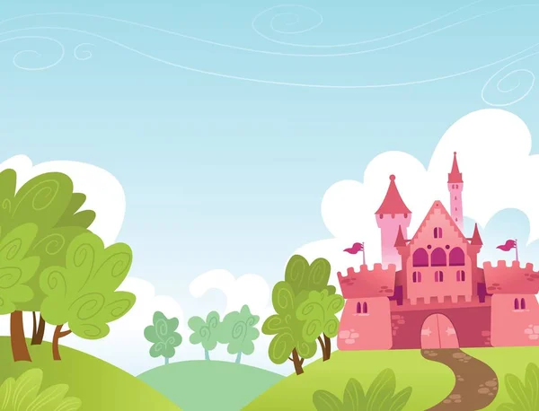 Fantasy Pink Castle Colorful Background — Stock Photo, Image