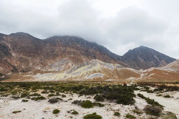 Montañas Coloridas Únicas Del Cráter Stefanos Volcán Isla Nisyros Países — Foto de Stock