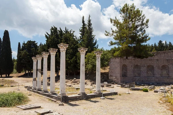 Colunas Antigas Asclepium Ilha Kos Grécia — Fotografia de Stock