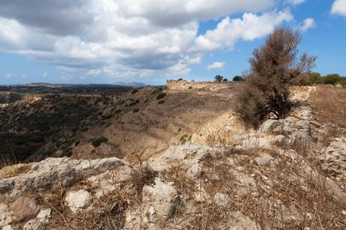 Yunanistan 'ın Kos adasındaki Antimachias köyünün panoramik manzarası