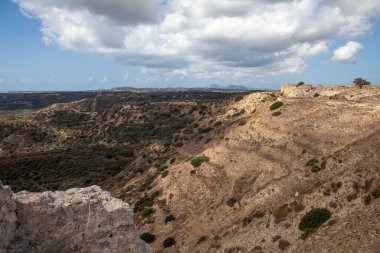 Yunanistan 'ın Kos adasındaki Antimachias köyünün panoramik manzarası