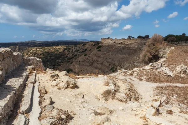 Vista Panorámica Del Castillo Del Pueblo Antimachias Isla Kos Grecia — Foto de Stock