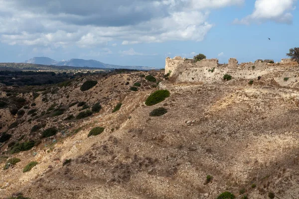 Vue Panoramique Sur Château Village Antimachias Île Kos Grèce — Photo