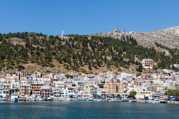 Utsikt Från Båt Till Hamn Kalymnos Grekland — Stockfoto