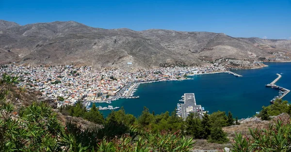 Blick Auf Pothia Town Die Hauptstadt Von Kalymnos Griechenland Von — Stockfoto