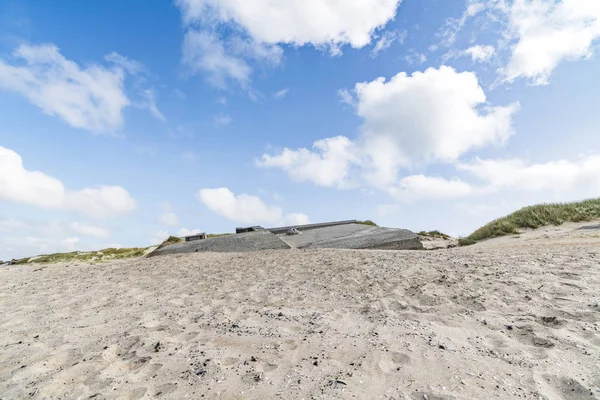 Német Tankok Temették Egy Homokdűne Egy Beach Északi Tenger Dániában — Stock Fotó