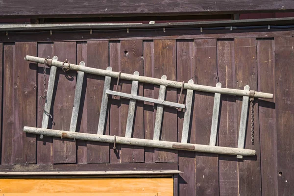 Wooden Ladder Hanging Wall Shed Country — Stock Photo, Image