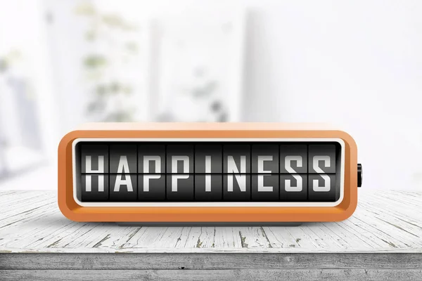 Mensagem de felicidade em um despertador retro — Fotografia de Stock