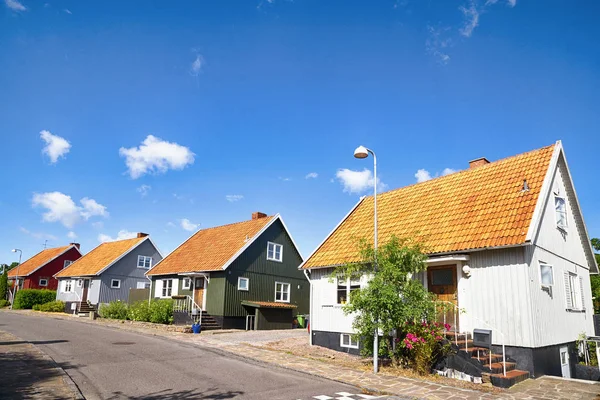 Straat met residenties op een rij — Stockfoto