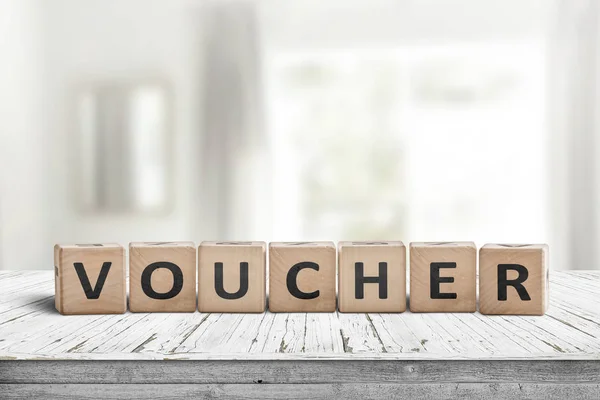 Voucher sign in a bright room — Stock Photo, Image