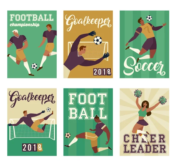 Fußballspieler Und Cheerleader Poster — Stockvektor