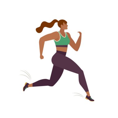 Koşu kişi. Runner hareket. Çalışan kadın spor arka plan. İnsanlar runner yarış, koşu ve illüstrasyon çalıştıran maratona.